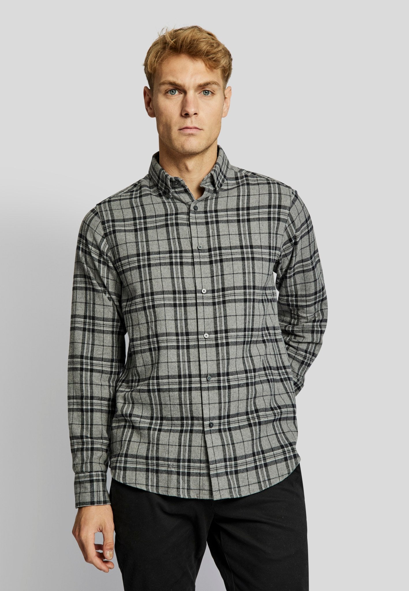 BS Trondheim casual slim fit Skjorte - Grey