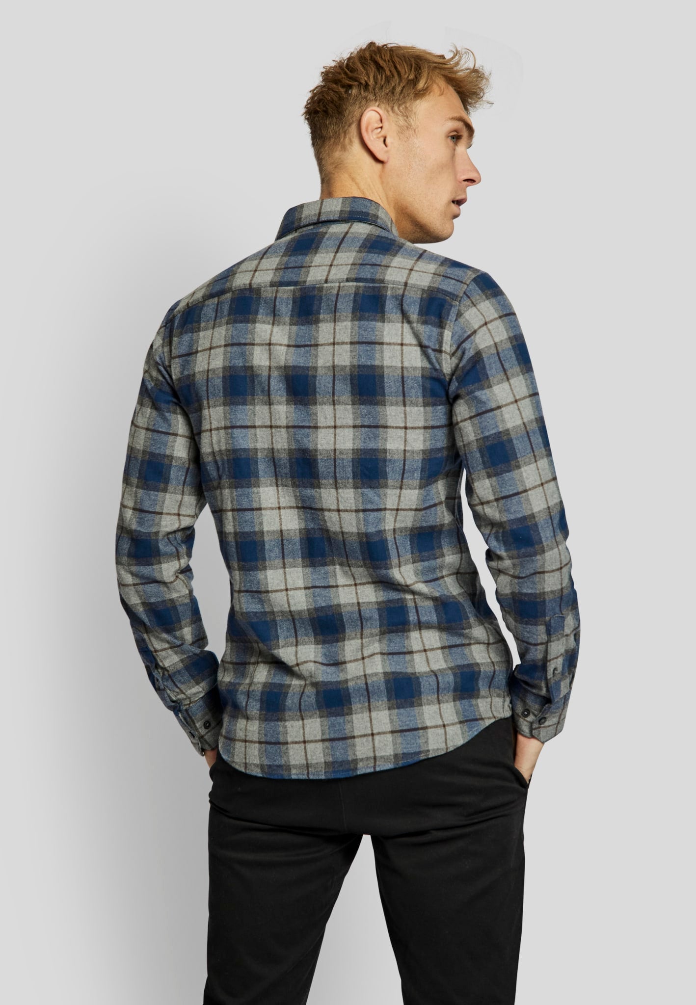 BS Skien casual slim fit Skjorte - Blue