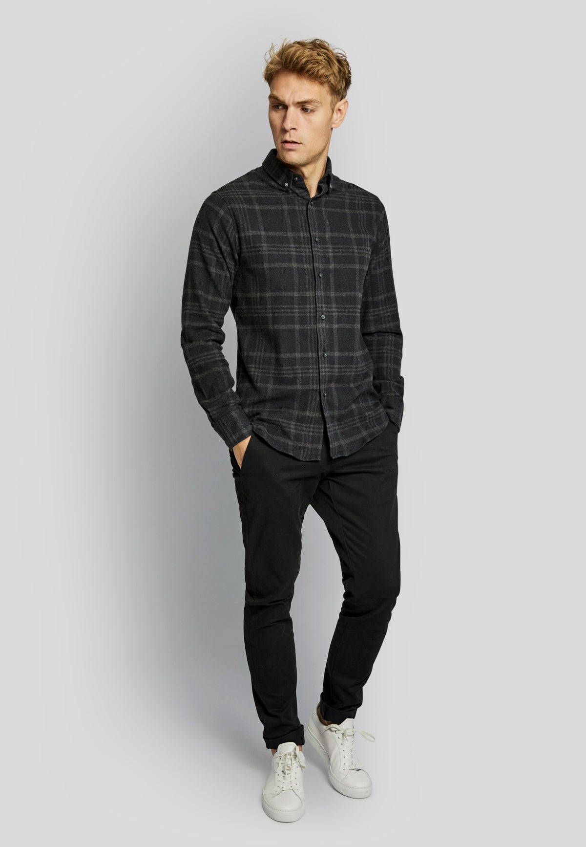 BS Sarpsborg casual slim fit Skjorte - Black