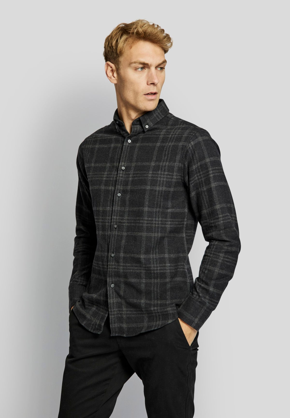 BS Sarpsborg casual slim fit Skjorte - Black