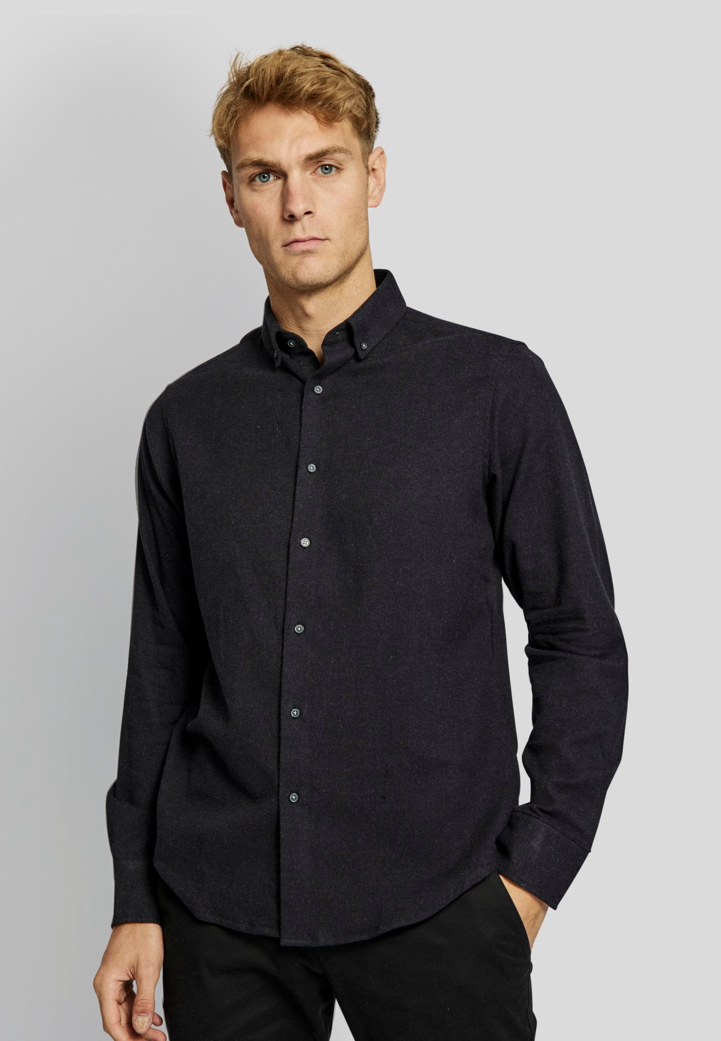 BS Tromsoe casual slim fit Skjorte - Charcoal