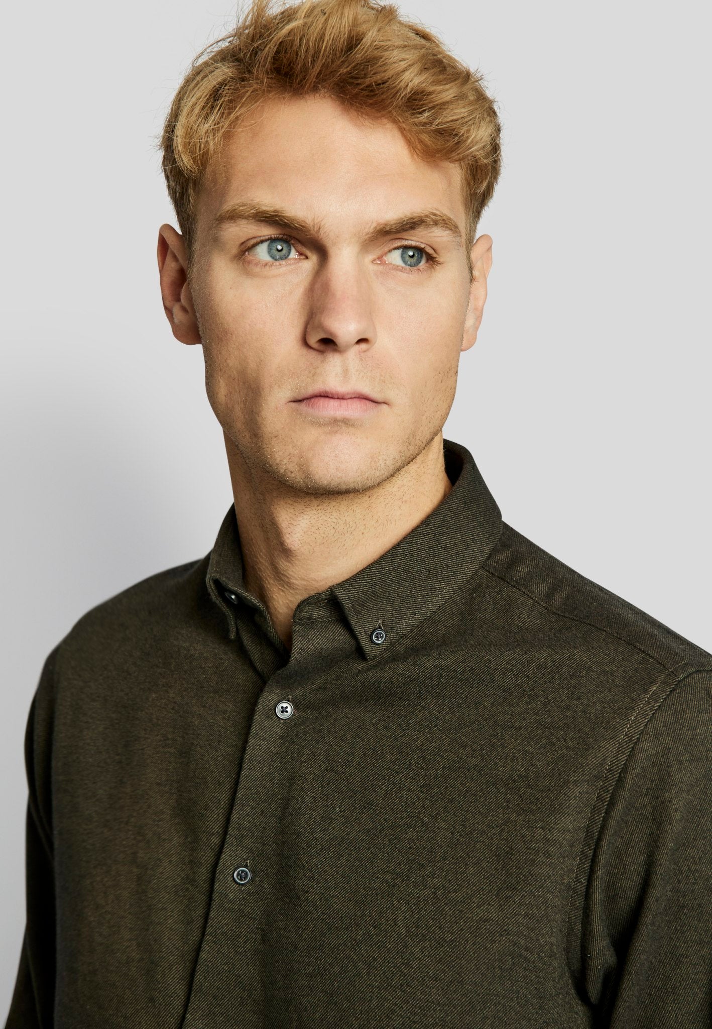 BS Tromsoe casual slim fit Skjorte - Dark Green