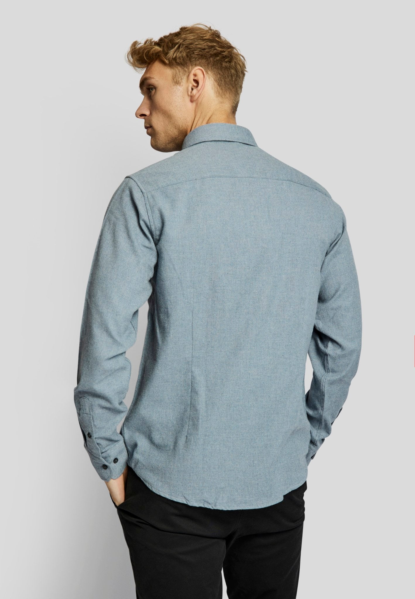 BS Tromsoe casual slim fit Skjorte - Light Blue