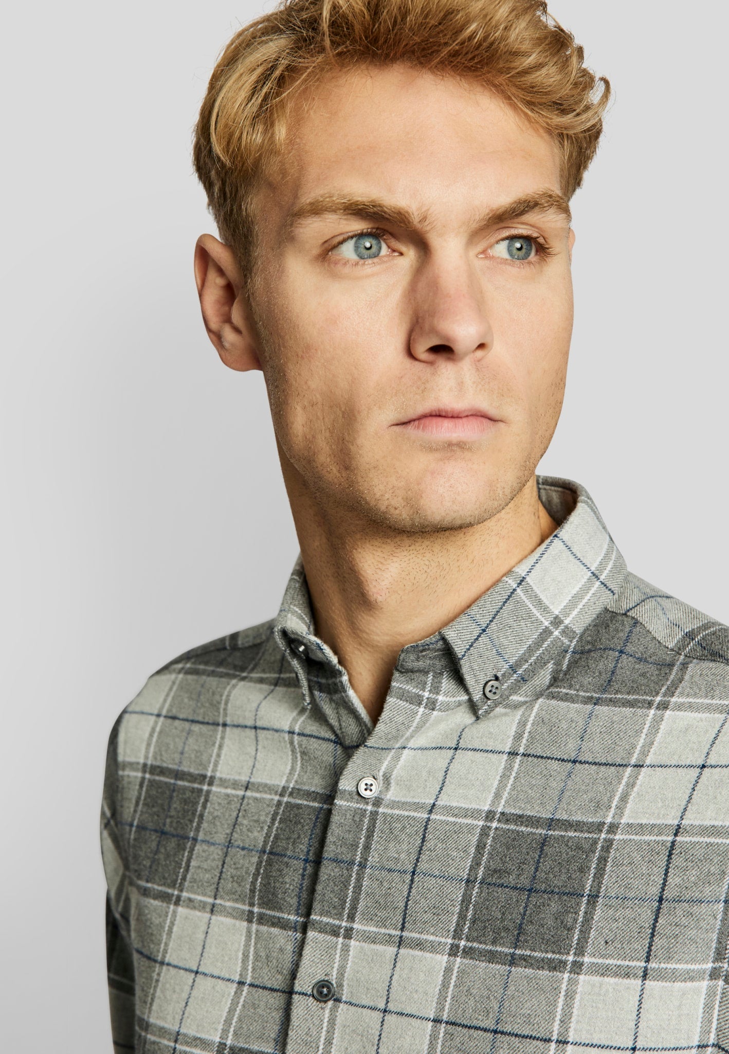BS Fauske casual slim fit Skjorte - Light Grey