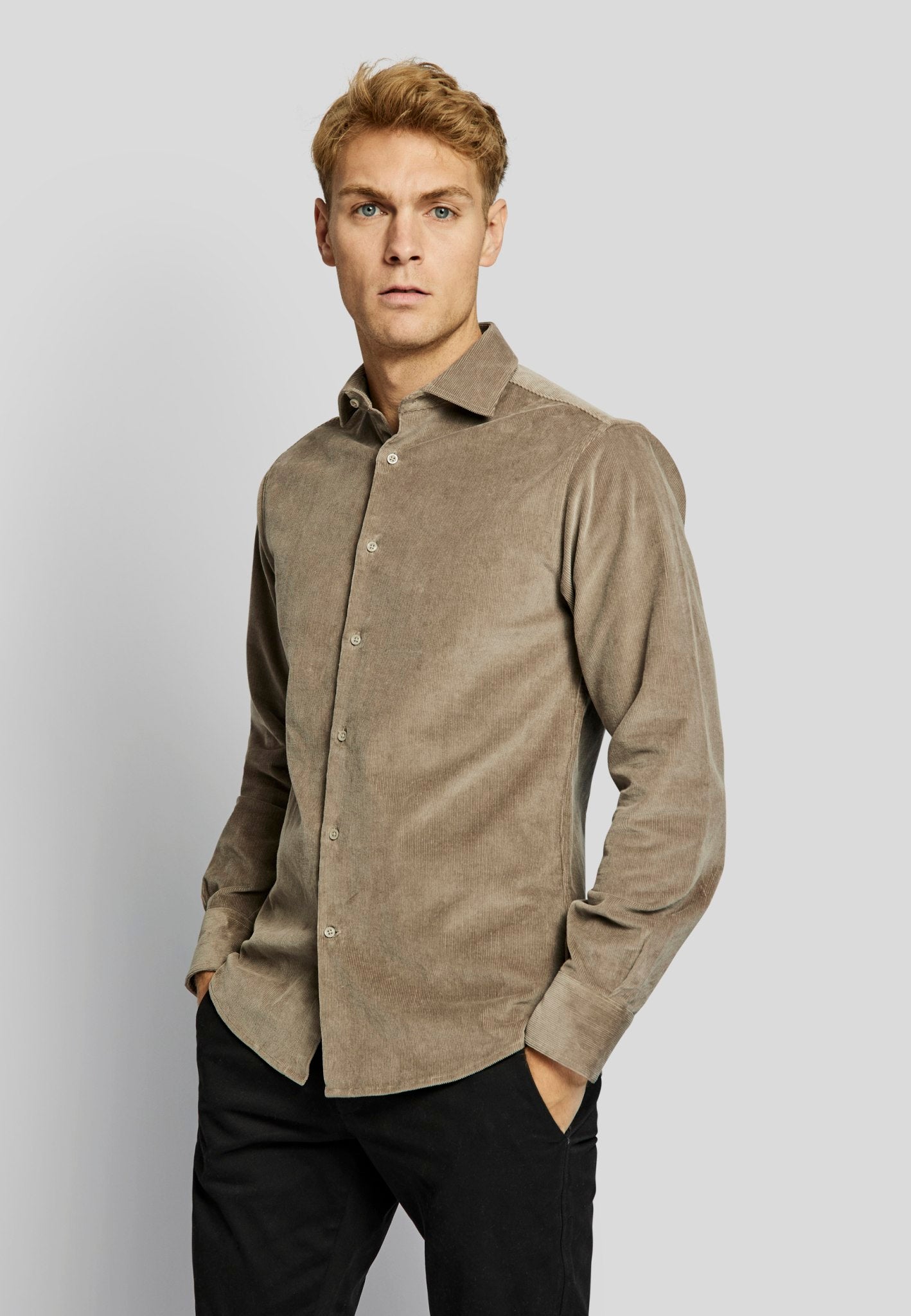 BS Horten casual modern fit Skjorte - Mud