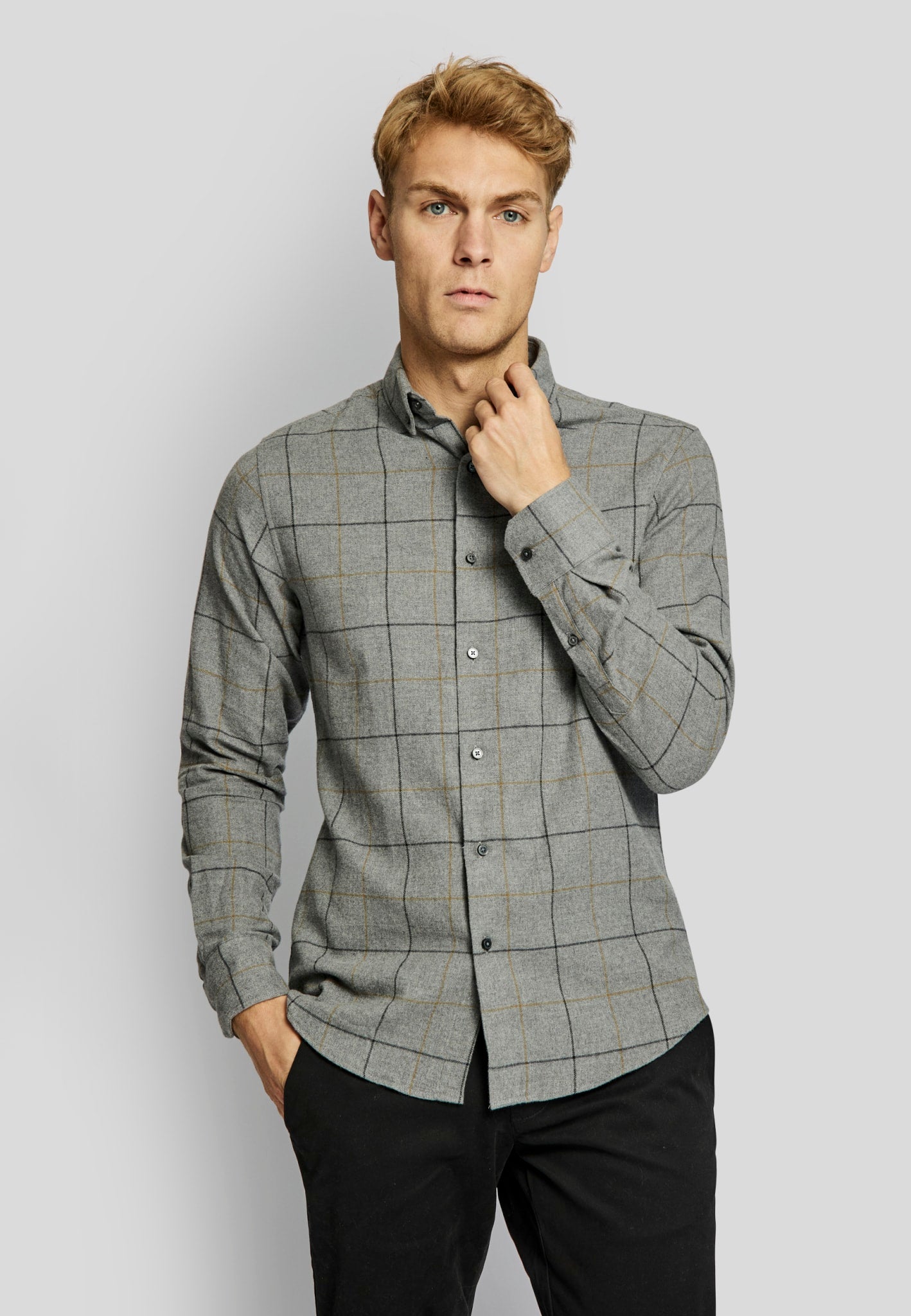 BS Frederiksstad casual modern fit Skjorte - Grey