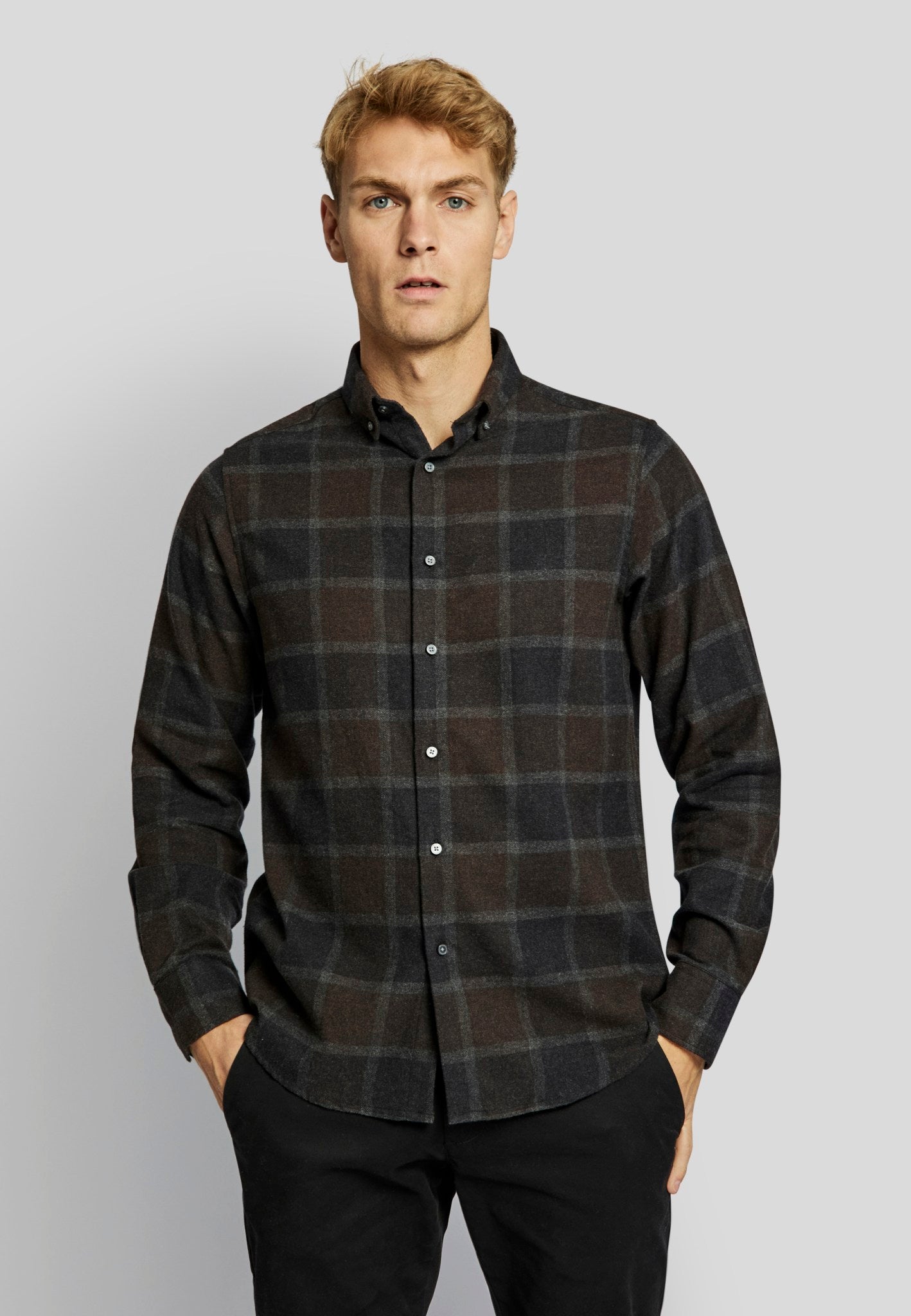 BS Stavanger casual modern fit Skjorte - Charcoal