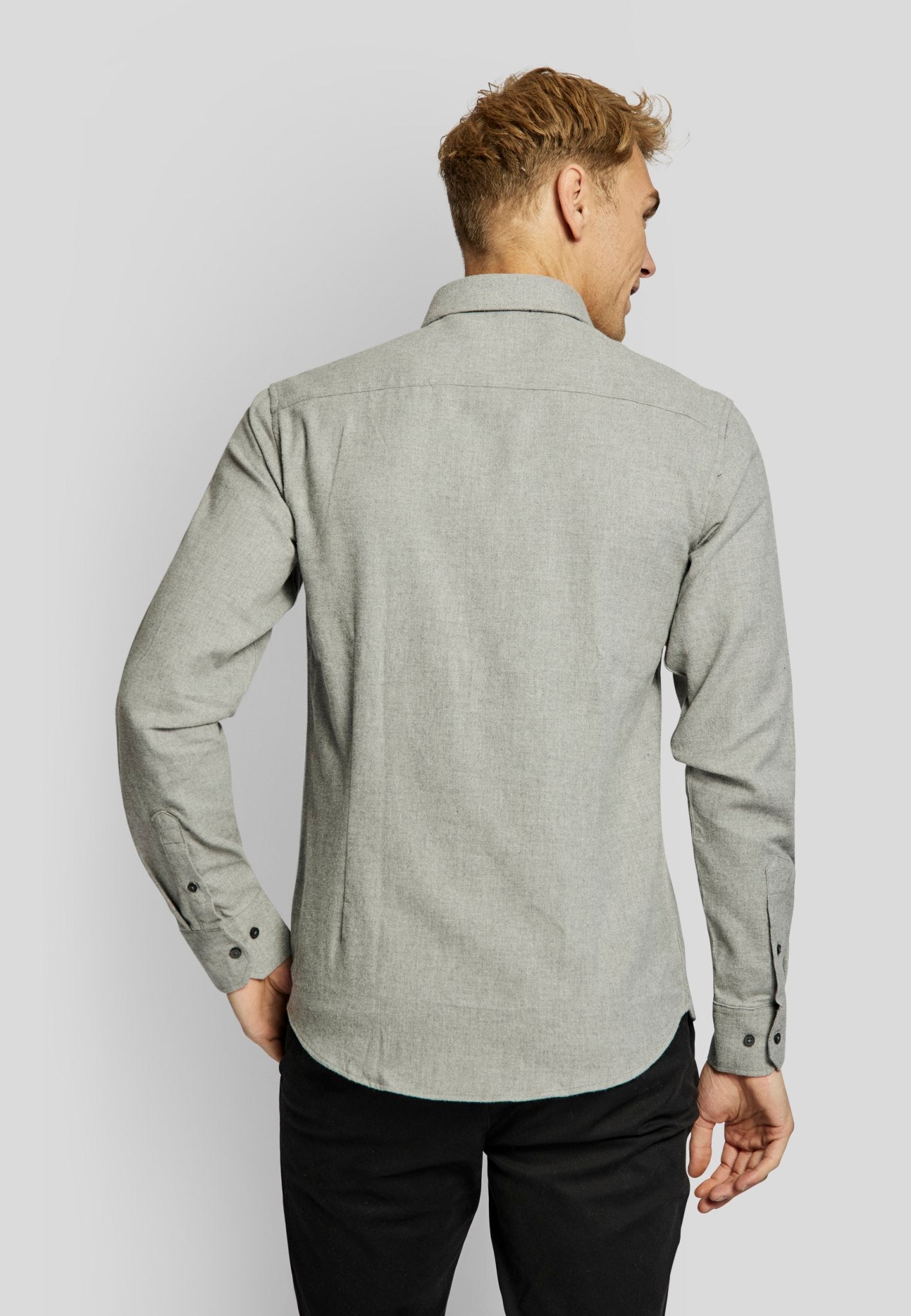 BS Oslo casual modern fit Skjorte - Light Grey