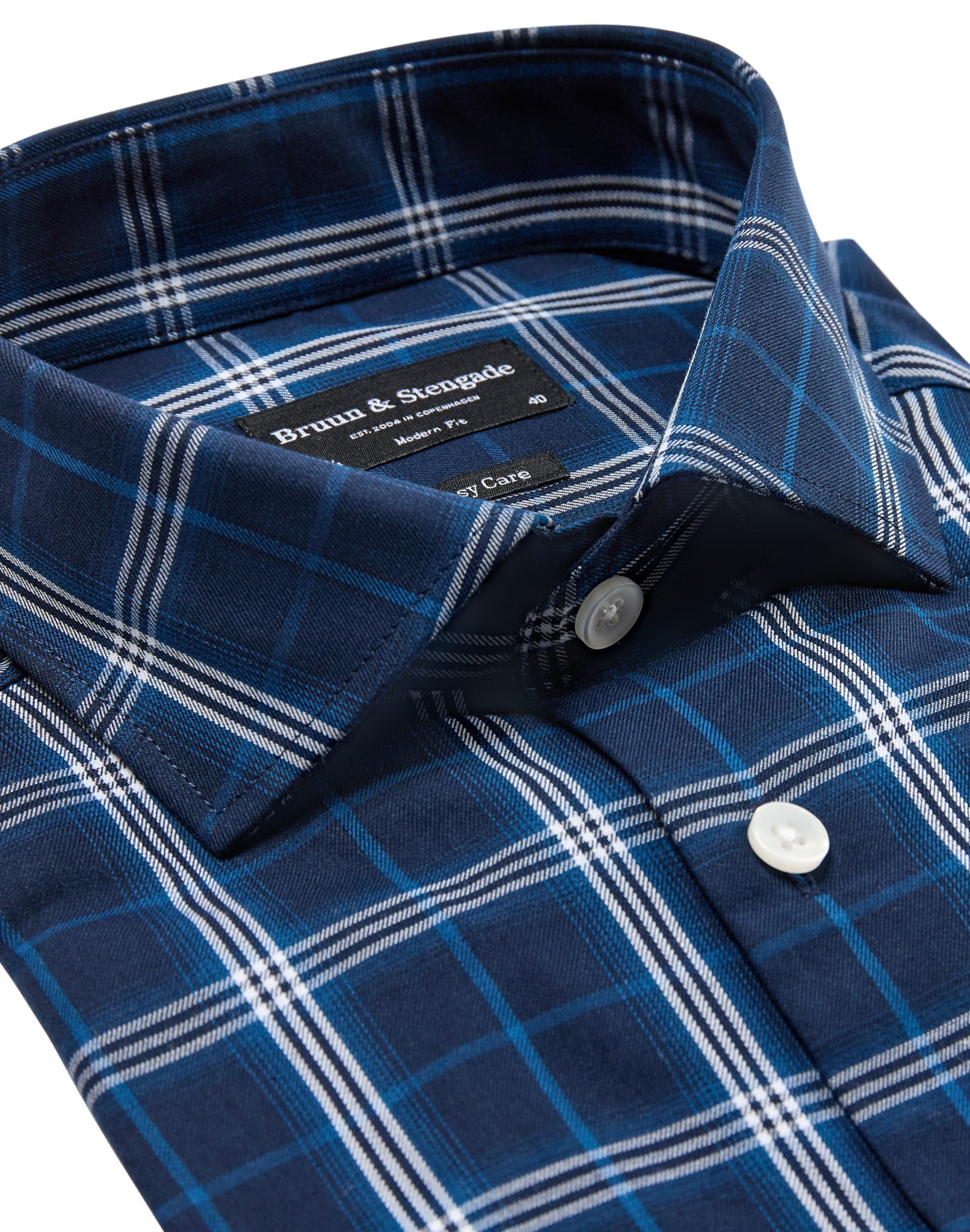 BS Haseeb Modern Fit Skjorte - Dark Blue