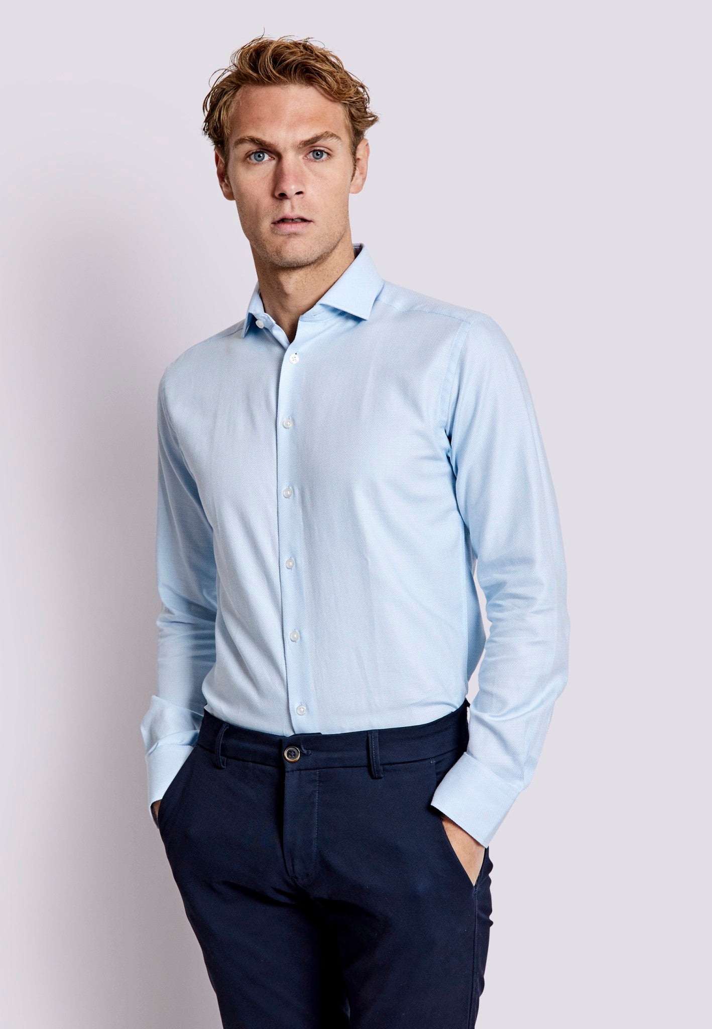 BS Sweeney Slim Fit Shirt - Light Blue
