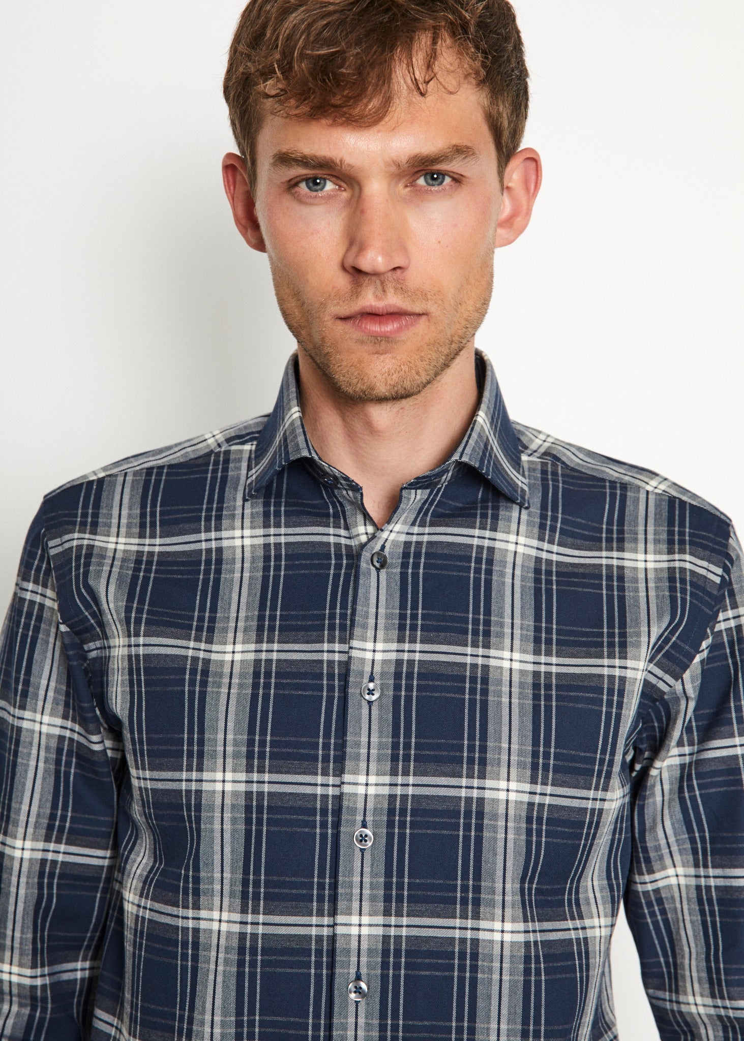 BS Alberto Modern Fit Shirt - Dark Blue