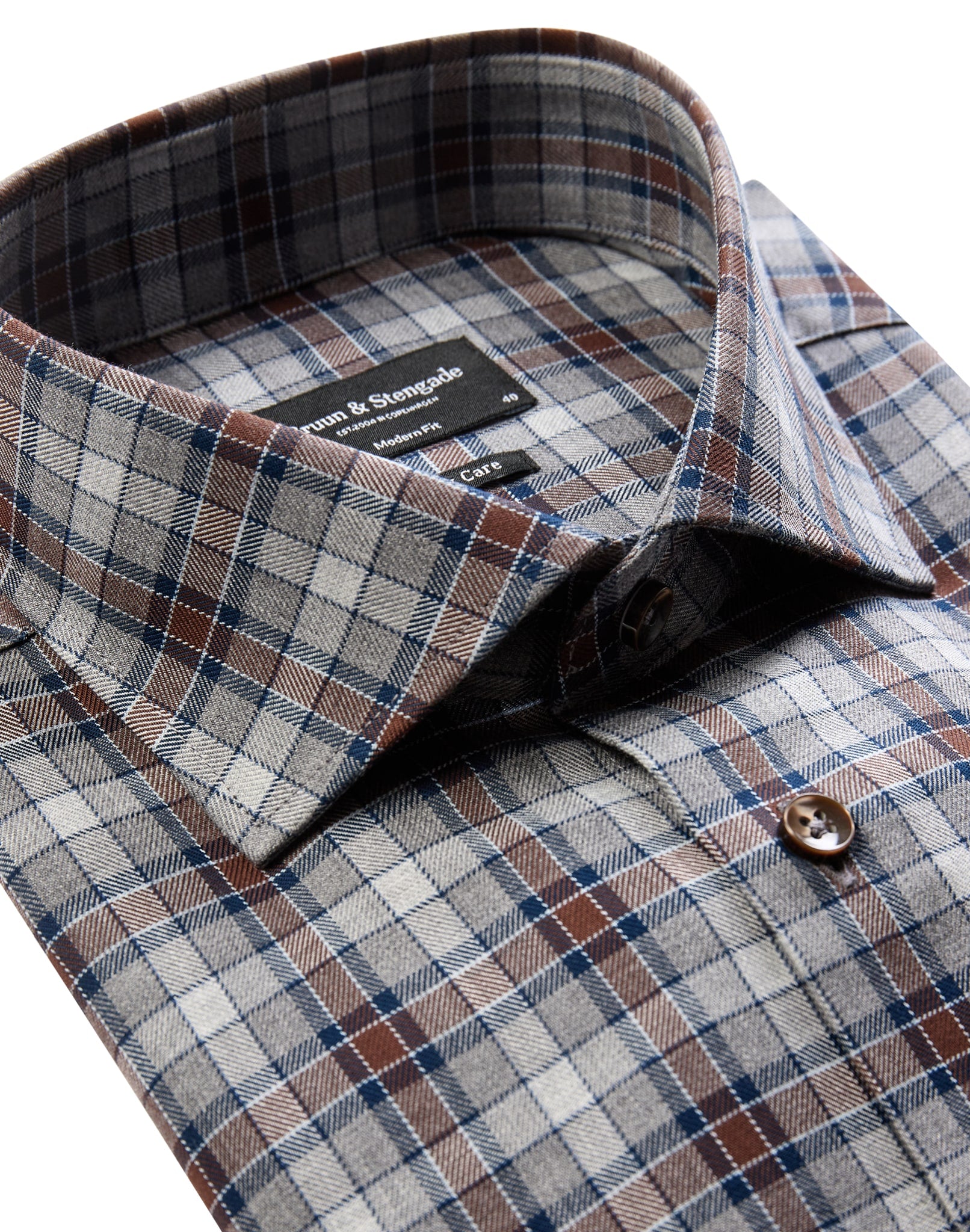 BS Edward Modern Fit Skjorte - Brown