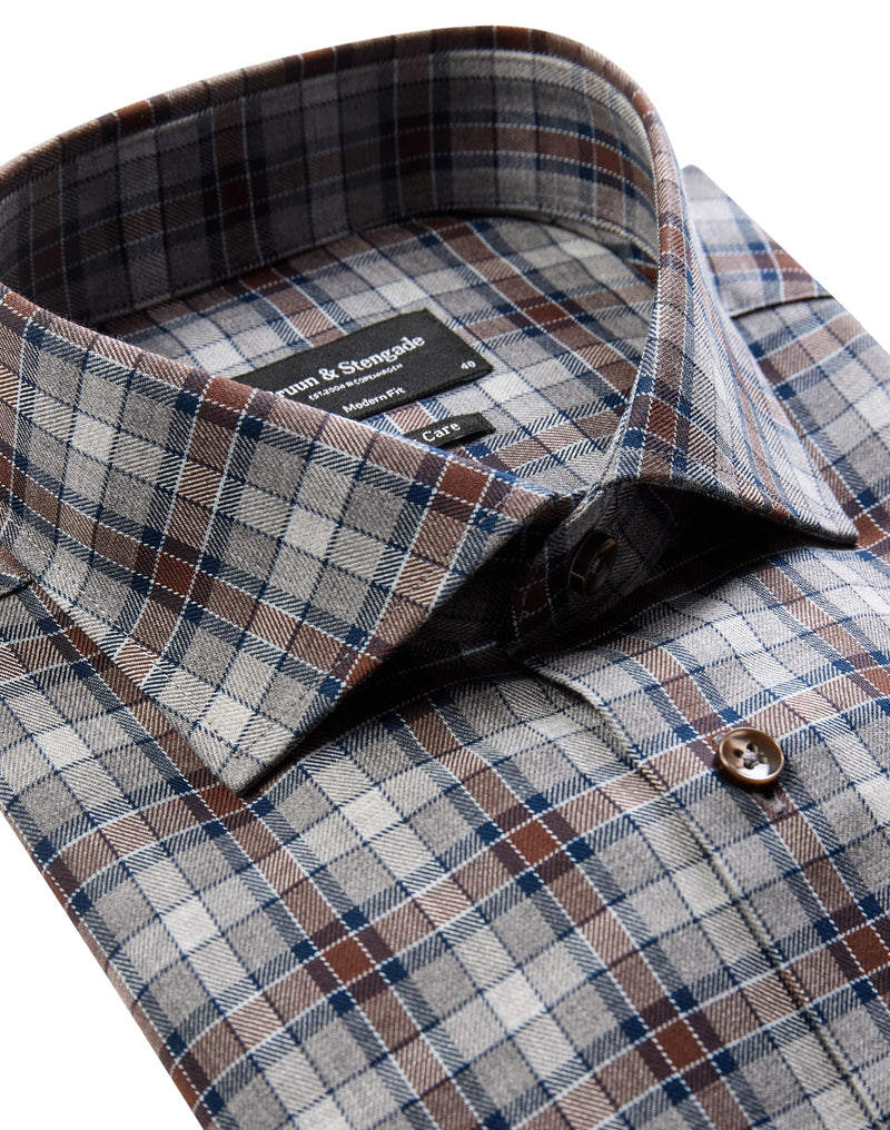 BS Edward Modern Fit Shirt - Brown