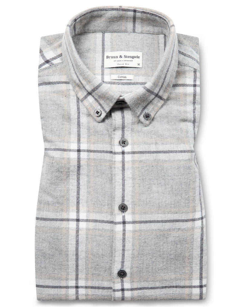 BS Langer Casual Slim Fit Shirt - Light Grey