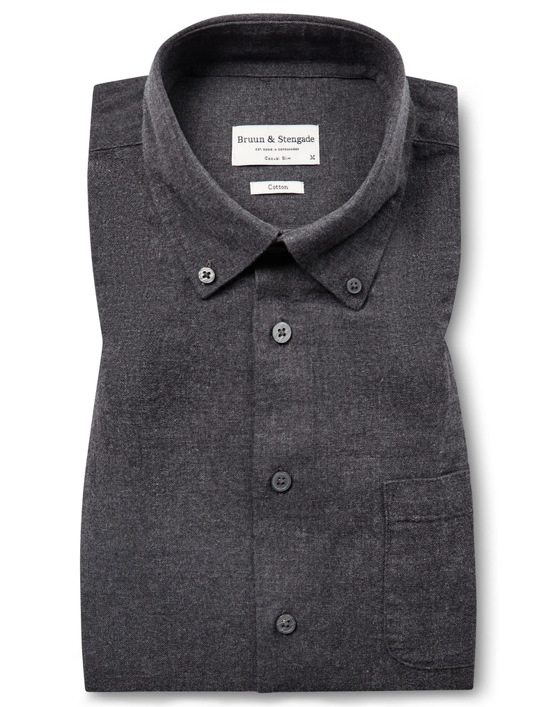 BS Floyd Casual Slim Fit Shirt - Charcoal