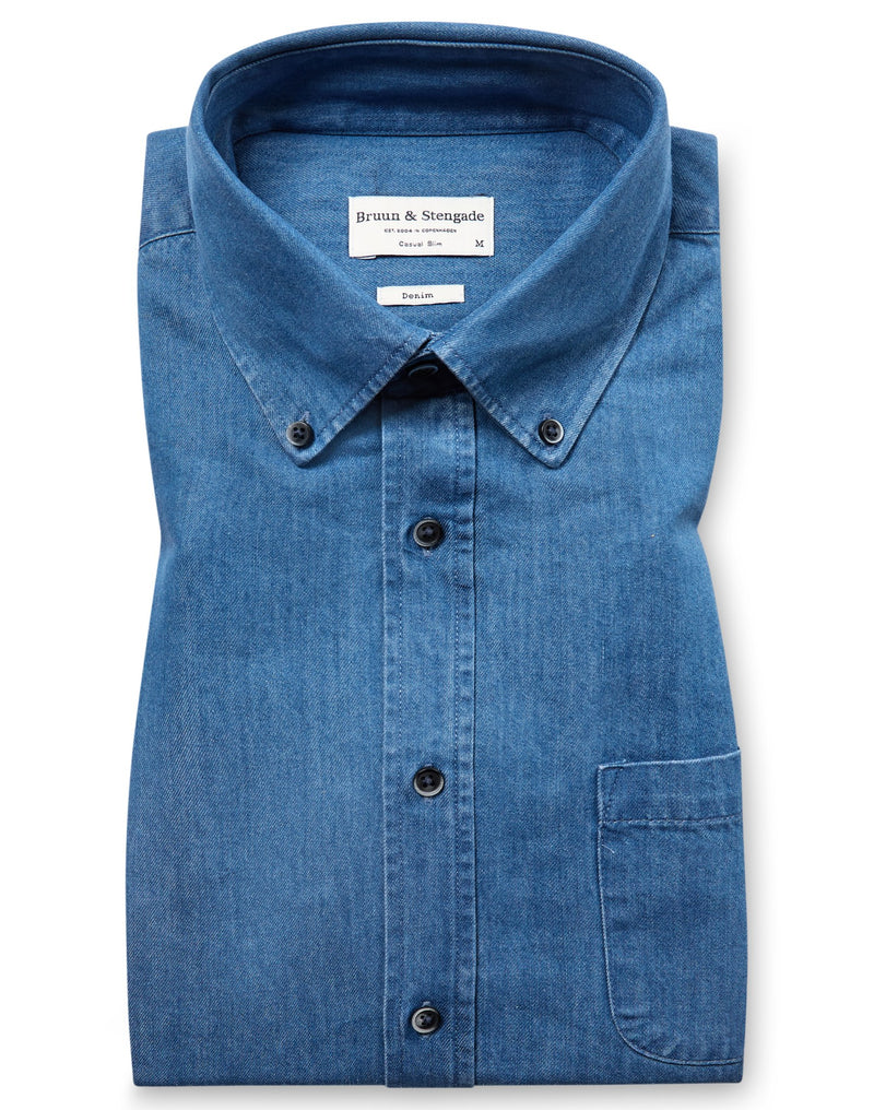 BS Middlecoff Casual Slim Fit Shirt - Blue