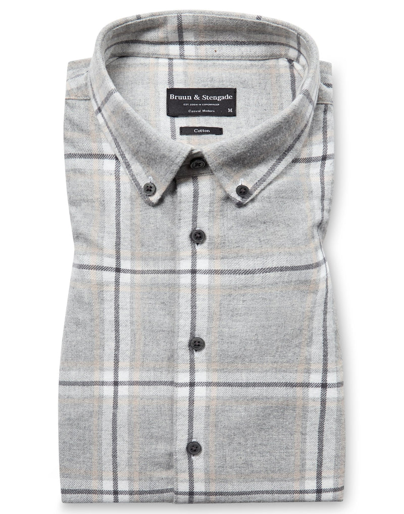 BS Norman Casual Modern Fit Shirt - Light Grey