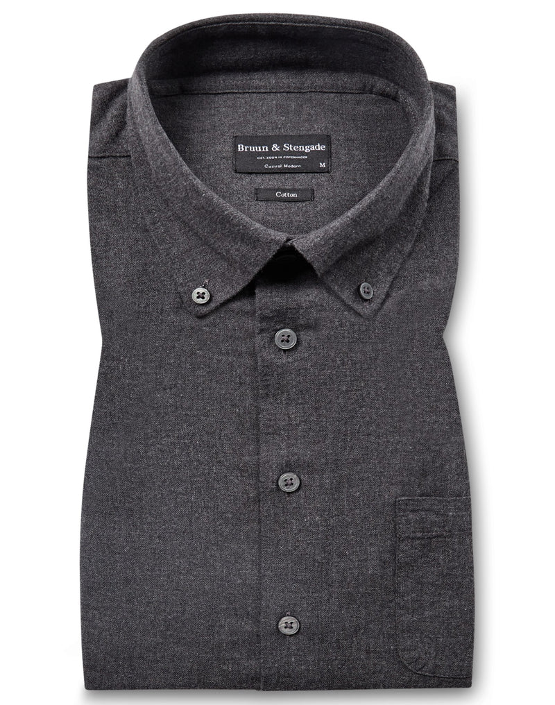 BS Cotton Casual Modern Fit Shirt - Charcoal