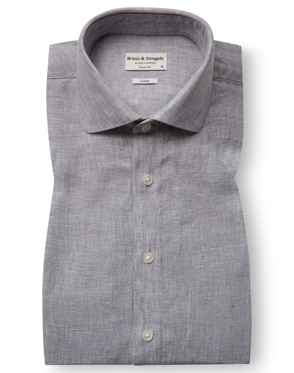 BS Perth Casual Slim Fit Shirt - Light Grey