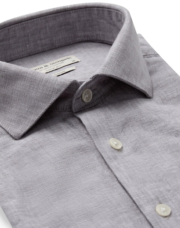 BS Perth Casual Slim Fit Shirt - Light Grey
