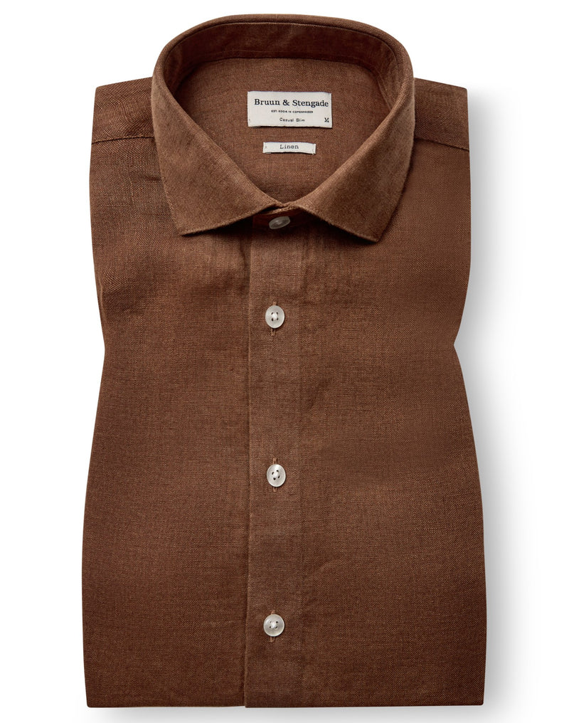 BS Perth Casual Slim Fit Shirt - Toffee