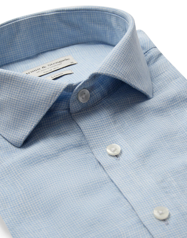 BS Burnie Casual Slim Fit Shirt - Light Blue