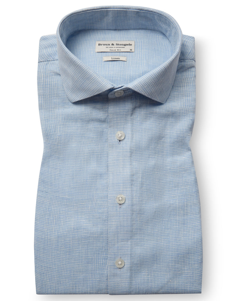 BS Burnie Casual Slim Fit Shirt - Light Blue