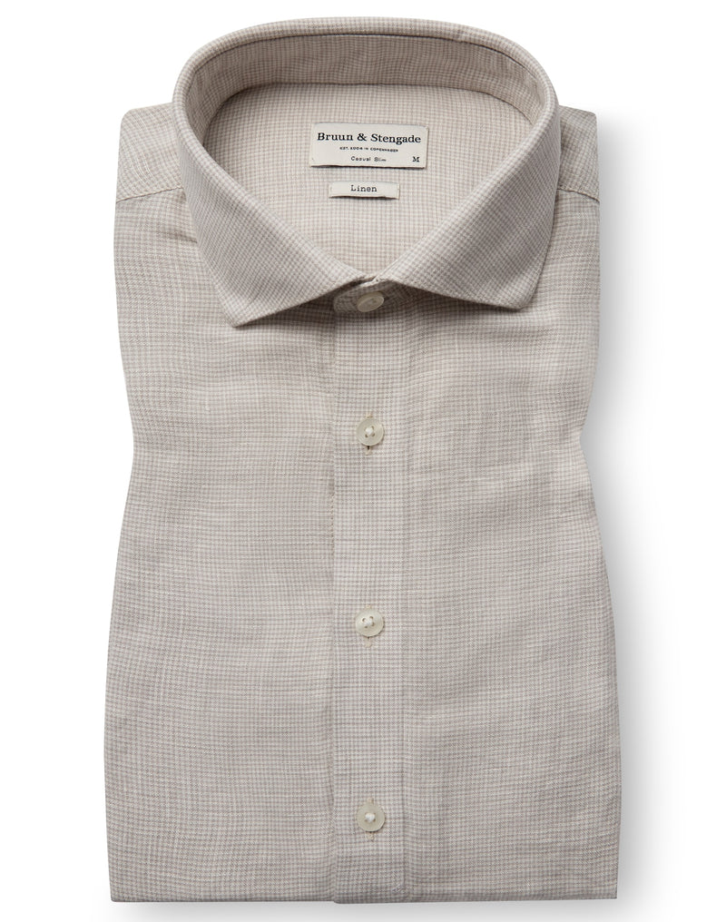 BS Burnie Casual Slim Fit Shirt - Sand