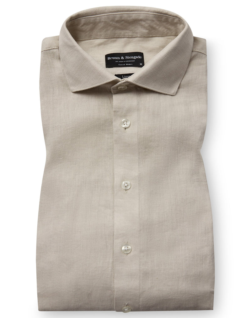 BS Brisbane Casual Modern Fit Shirt - Sand