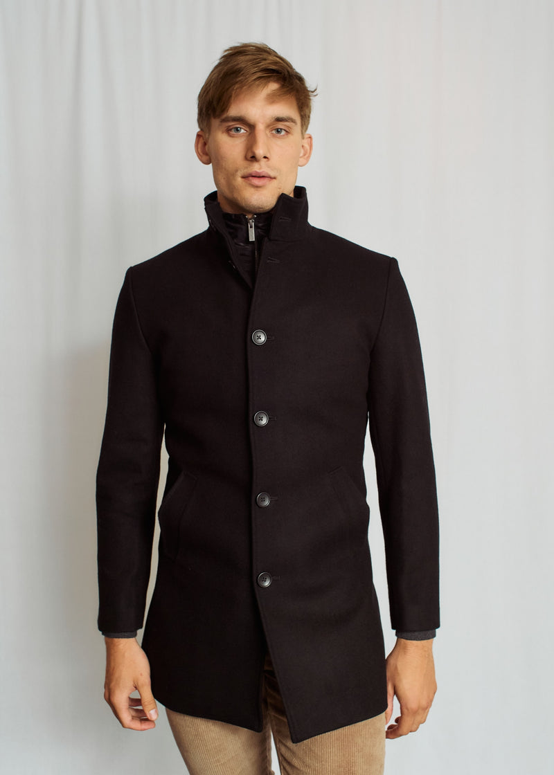 BS Ontario Slim Fit Coat - Black