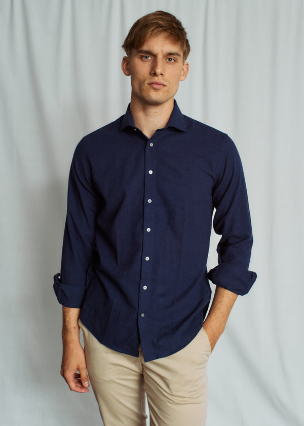 BS Brush Casual Modern Fit Shirt - Blue