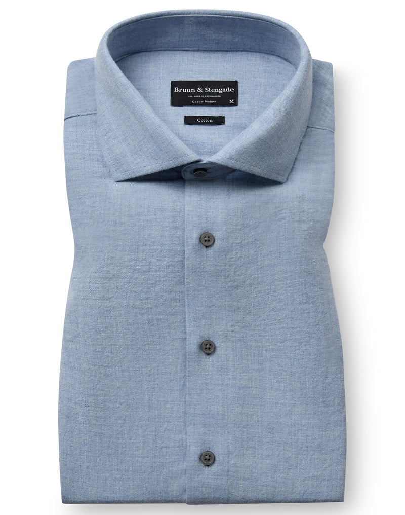 BS Brush Casual Modern Fit Shirt - Light Blue