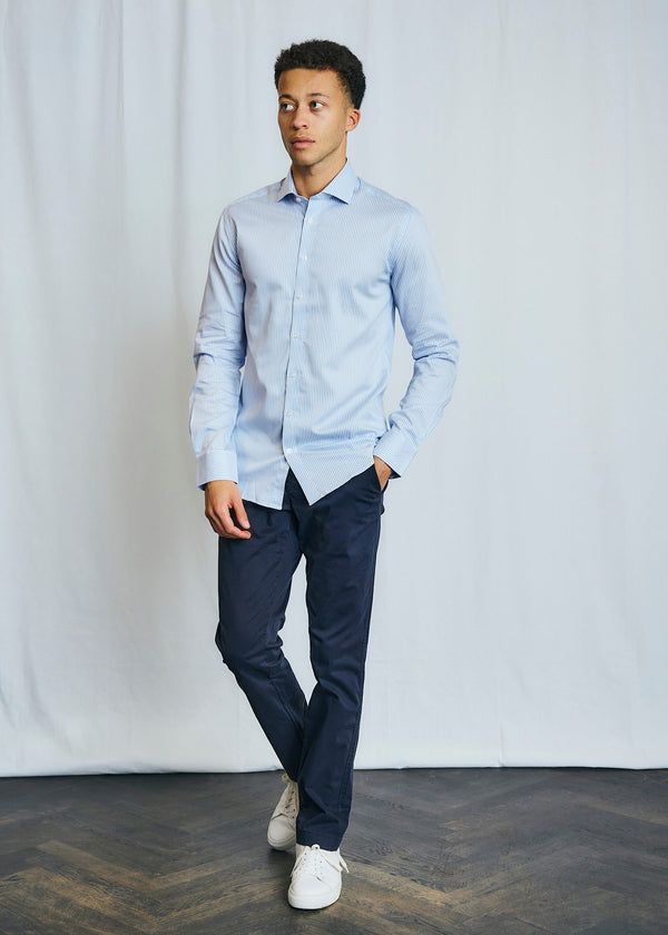 BS Alexei Modern Fit Shirt - Light Blue/White