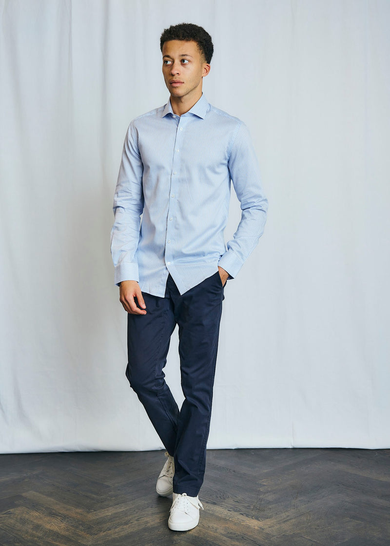 BS Alexei Modern Fit Shirt - Light Blue/White