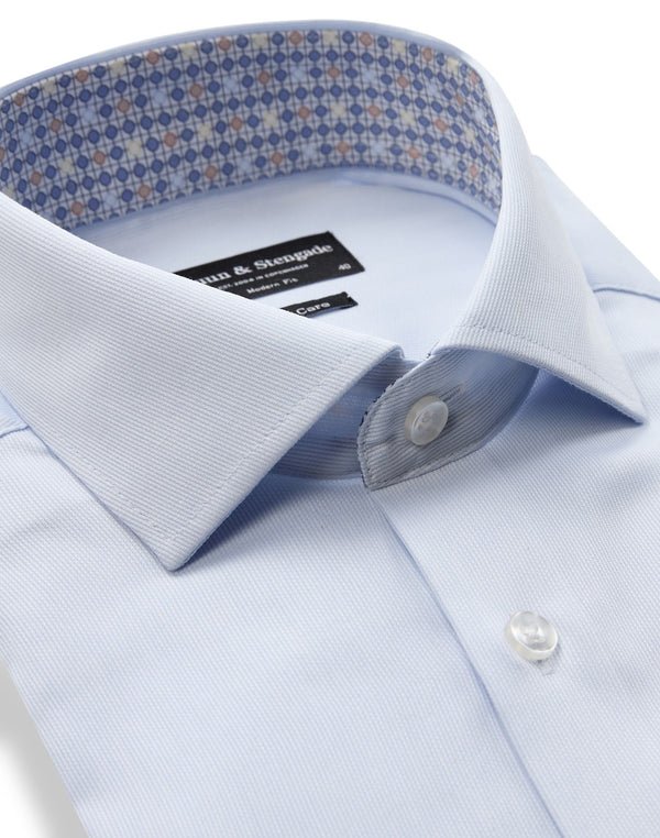 BS Ruud Modern Fit Shirt - Light Blue/White