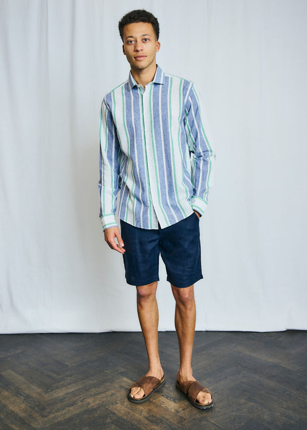 BS Maini Casual Modern Fit Shirt - Blue/White