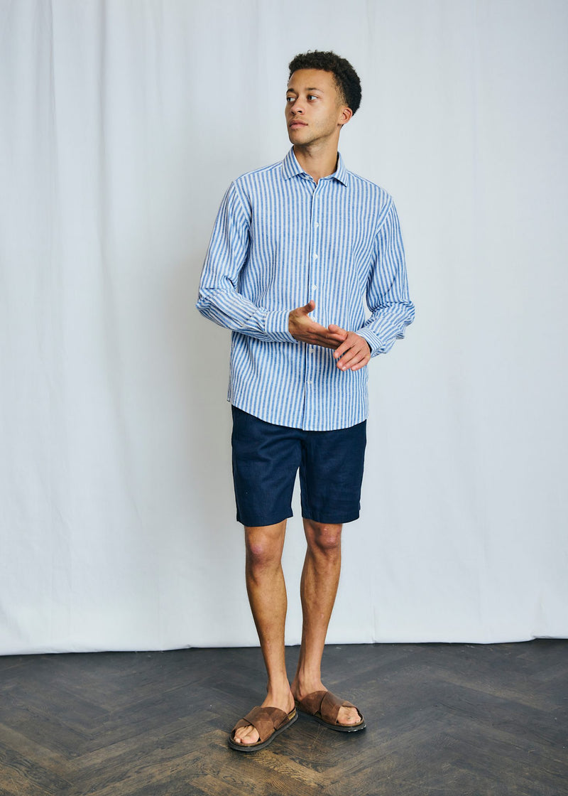 BS O'Sullivan Casual Modern Fit Shirt - Blue/White