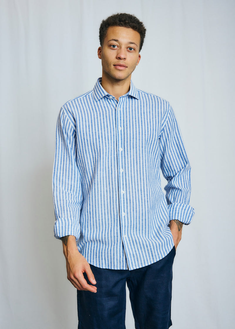 BS O'Sullivan Casual Modern Fit Shirt - Blue/White