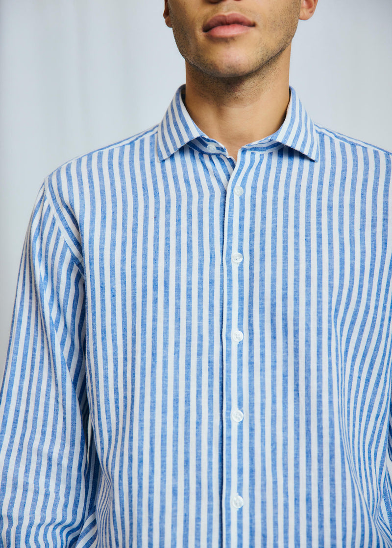 BS O'Sullivan Casual Modern Fit Shirt - Blue/White