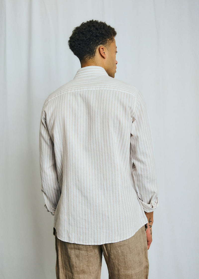 BS O'Sullivan Casual Modern Fit Shirt - Sand/White