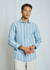 BS Correa Casual Modern Fit Shirt - Light Blue/White