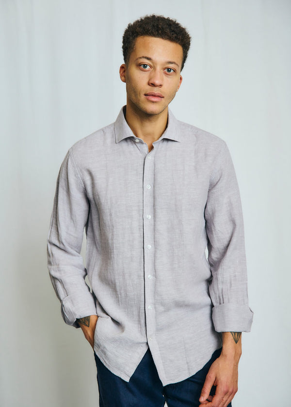 BS Antonelli Casual Modern Fit Shirt - Light Grey