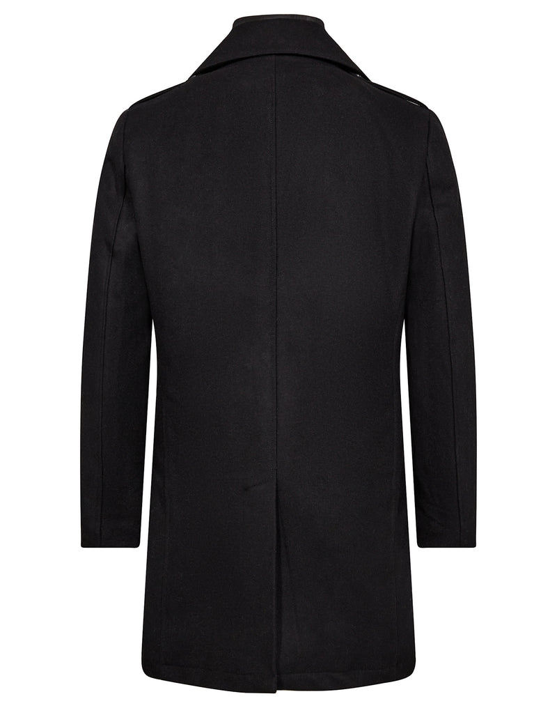 BS Nelson Slim Fit Coat - Black