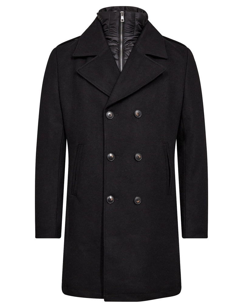 BS Nelson Slim Fit Coat - Black