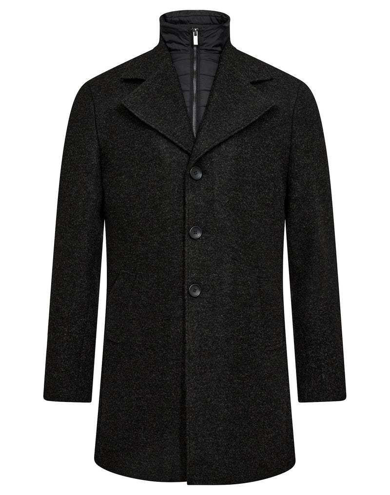 BS Auckland Slim Fit Coat - Charcoal