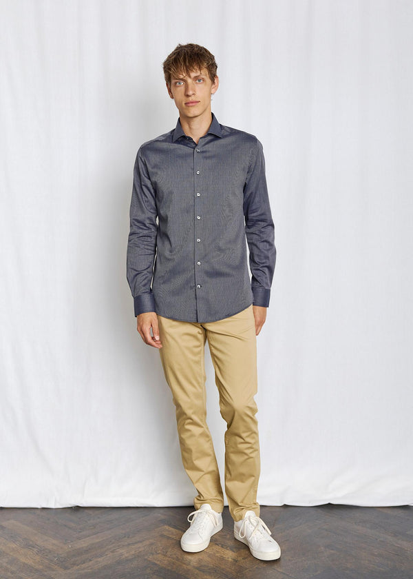 BS Gray Slim Fit Shirt - Navy