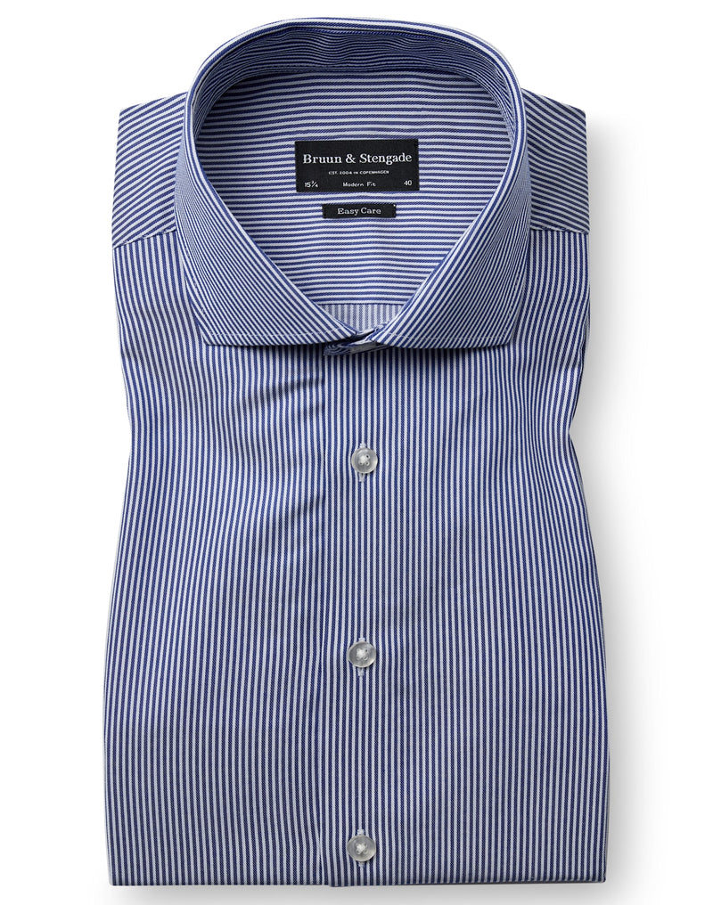 BS Yordan Modern Fit Shirt - Dark Blue/White