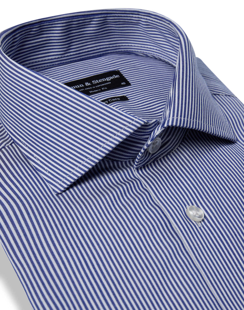 BS Yordan Modern Fit Shirt - Dark Blue/White