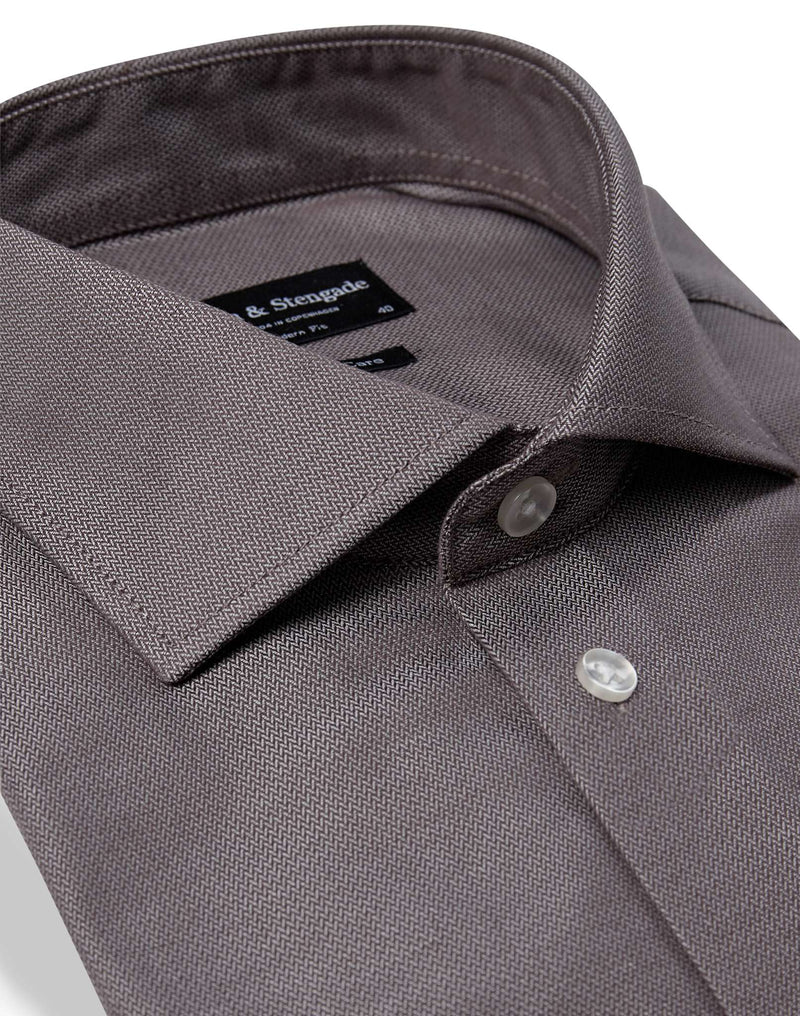 BS Spencer Modern Fit Shirt - Brown