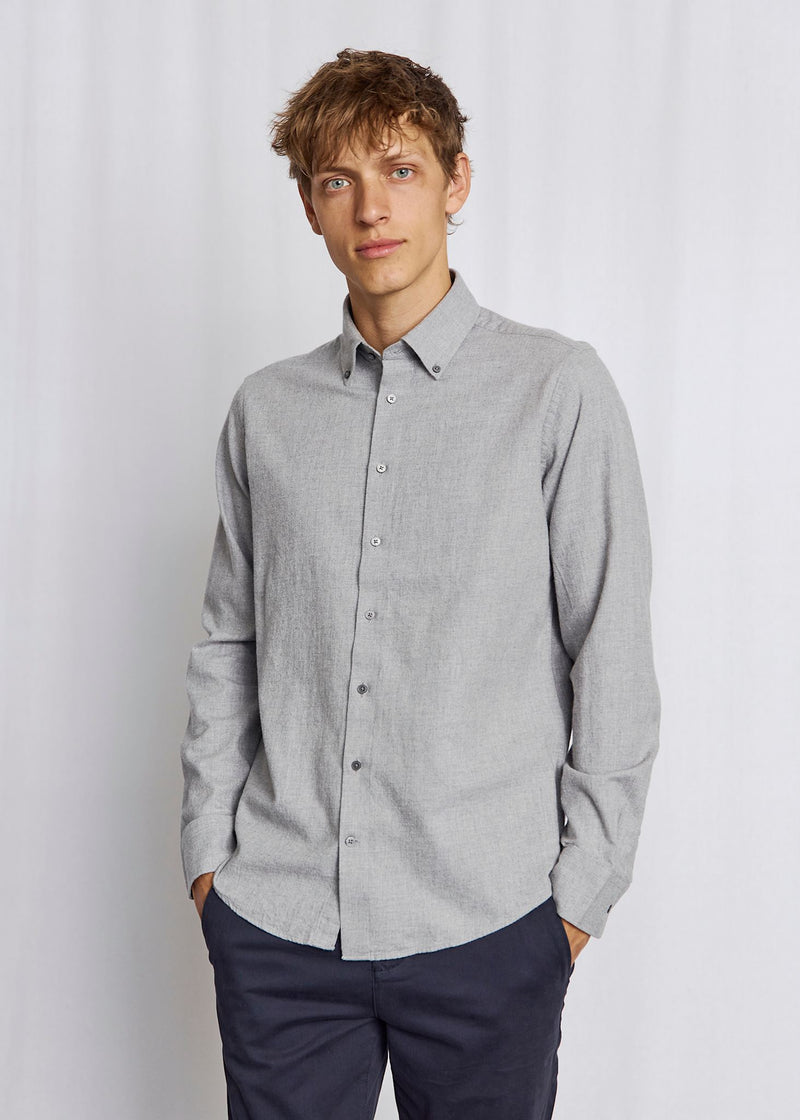 BS Faruk Casual Modern Fit Shirt - Light Grey